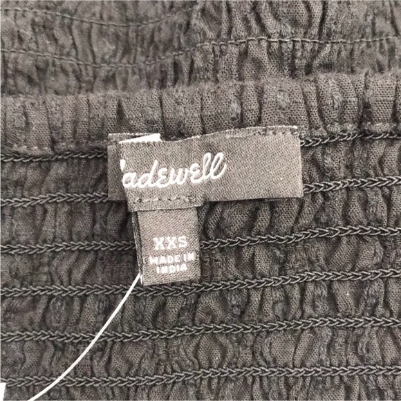 Madewell XXS black rushed puffer sleeve black top - Picture 8 of 10